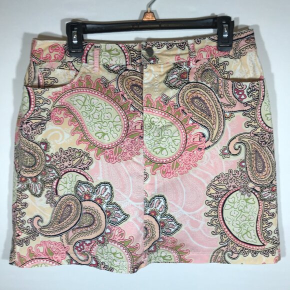 Croft & Barrow Stretch Women's 12 Multicolor Paisley Skorts - Picture 1 of 11